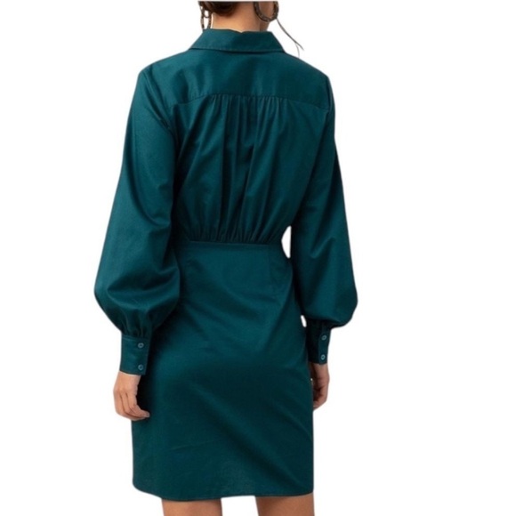 NEW Trina Turk Kaye Draped Organic Cotton Dress in Greenwich Green - Size 4 - Picture 2 of 2